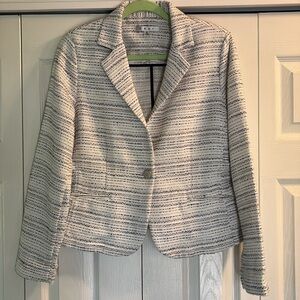 CAbi Women's White and Black Tweed Blazer